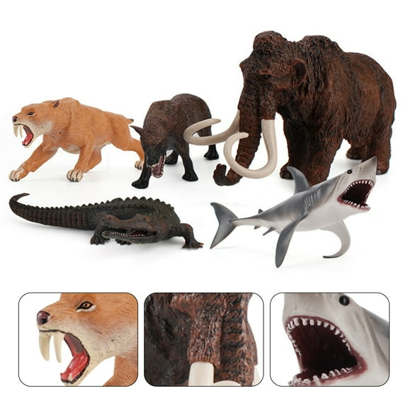 Animal Figurine Simulated Desktop Decoration Mammoth Megalodon Dire Wolf Ancient Animals Model Sculpture Educational Toys Home