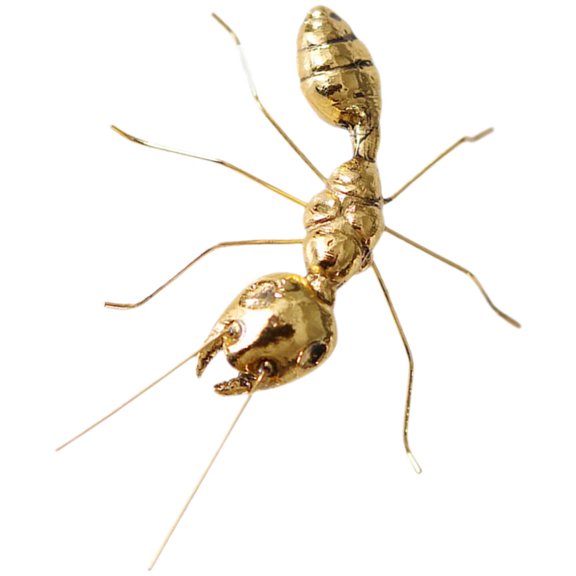 LITINKIMI Crafted Design Golden Metal Ant Statue for Office Desk 1Pcs 3.54X2.55X2.16in