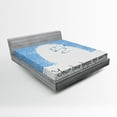 thumbnail image 1 of Animal Fitted Sheet, Mother Polar Bear Hugging Her Baby in the Snow North Winter Love Keeps Warm Art, Soft Decorative Fabric Bedding, Queen Size, Blue White, by Ambesonne, 1 of 2