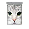 thumbnail image 1 of Animal Fitted Sheet & Pillow Sham Set, Cat Print Kitten Kitty Face Look Closeup Portrait Digital Photography Domestic Pet, Decorative Printed 6 Piece Bedding Decor Set, Queen, Multicolor, by Ambesonne, 1 of 3