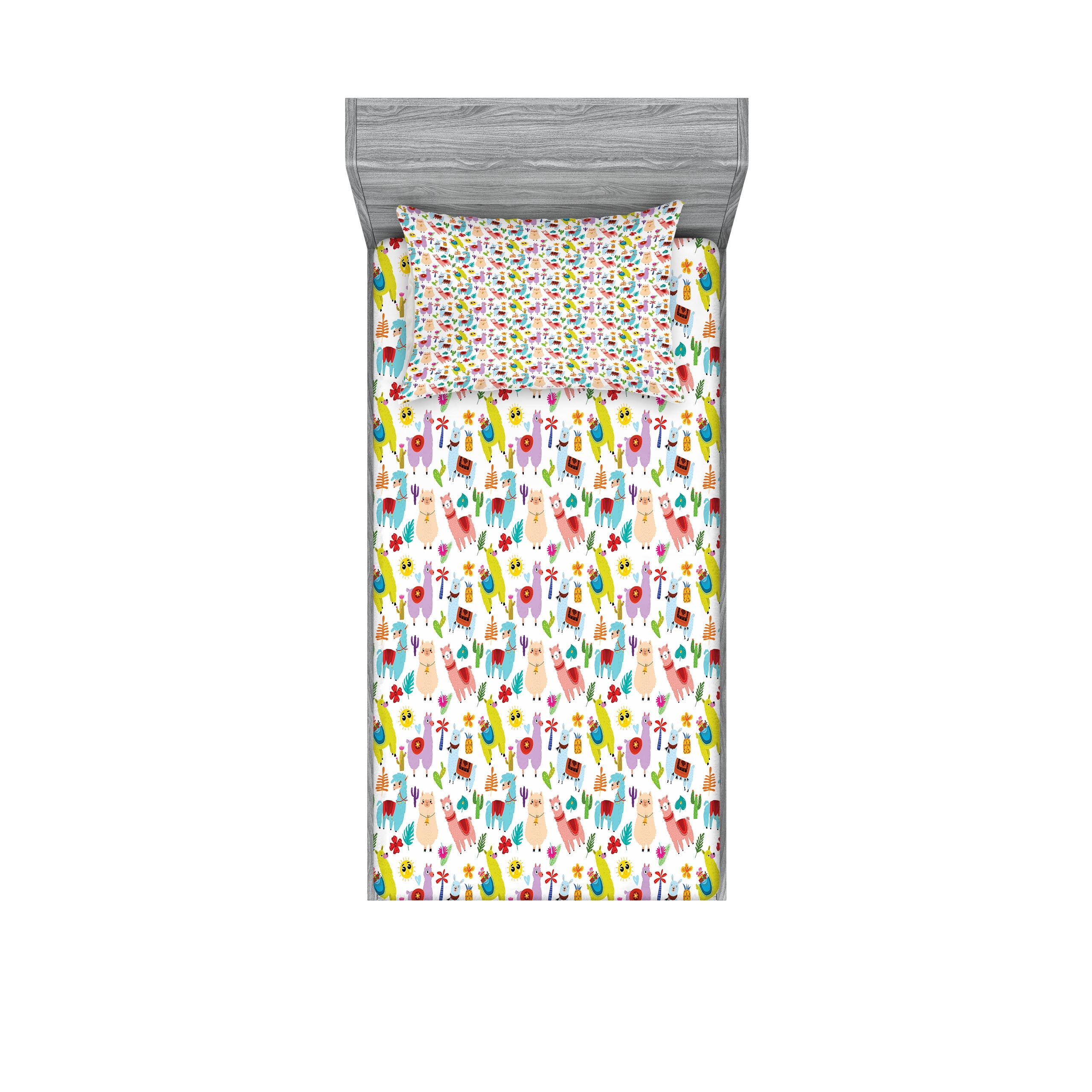 White Twin Microfiber Animal Print Bedding Set