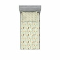 thumbnail image 1 of Animal Fitted Sheet & Pillow Sham Set, Woodland Concept Childish Pattern with Forest Animals Deer Fox Bear Rabbit and Owl, Decorative Printed 2 Piece Bedding Decor Set, Twin, Teal, by Ambesonne, 1 of 2
