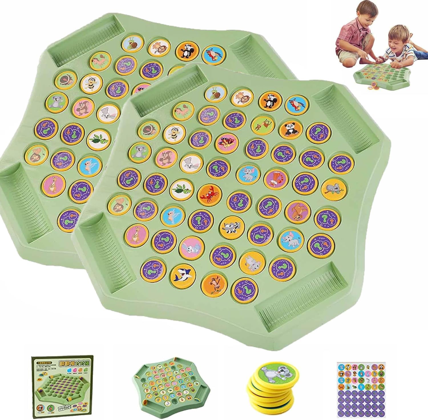 Animal Flip Chess Memory Chess Game for Kindergarten Gathering Activity