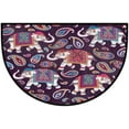 Animal Floral Elephant Half Round Door Mat NonSlip Mat Indoor