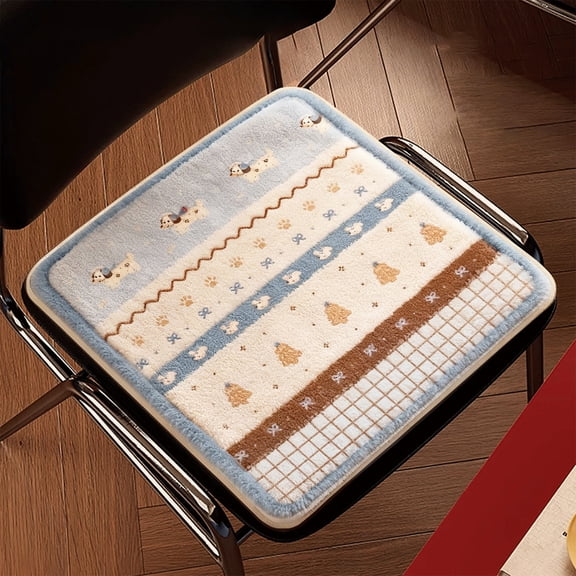 Animal Floral Print Chair Cushions for Dining Chairs, Indoor Non-Slip Kitchen Chair Pad and Dining Room Seat Cushion Mat for Office Living Room Outdoor 15.7"