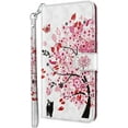 thumbnail image 1 of Animal Flower Motif Flip Wallet Stand Phone Case for iPhone 14 13 12 11 Pro Max Plus Mini, Card Holder, Hand Strap, Leather Back Cover, Painted Protective Shell(Cat,11 Pro), 1 of 7