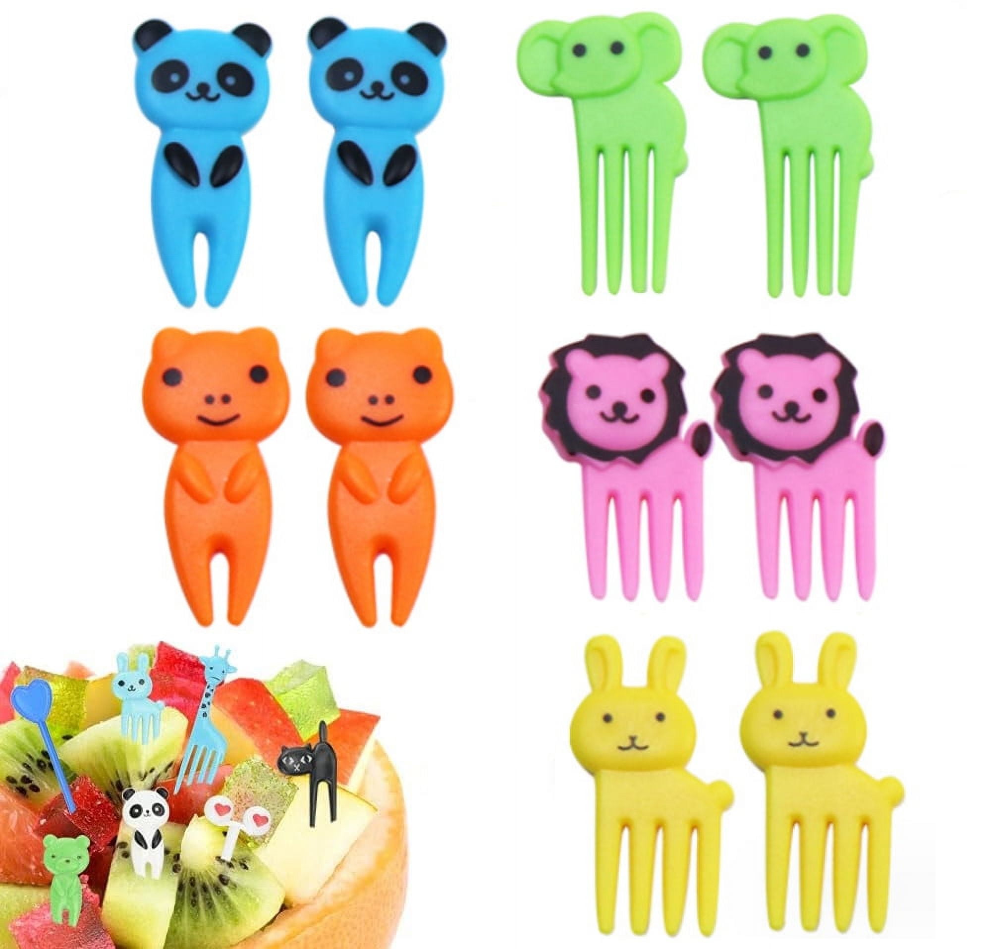 FHEAL New 10pc Animal Farm Mini Cartoon Fruit Fork Sign Plastic Fruit Toothpick