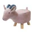 thumbnail image 1 of Animal Footstool Footrest Ottoman Cute Cartoon Wood Sofa Tea Stool Ottoman for Guest Room, Porch, Entryway, Living Room, Indoor Outdoor pink sheep, 1 of 9