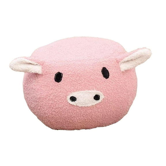 Animal Footstool Pouffe Footstool Removable Shoes Changing Sofa Footrest with Soft Padded Cushion Footstool Ottoman for Office Entryway Home Pink Pig