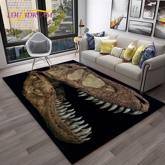 Animal Fossil Dinosaur 3D Series Carpet HD Rug for Home Living Room Bedroom Sofa Doormat r kids Area Rug Non-slip Floor Mat