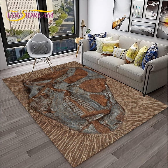 Animal Fossil Dinosaur 3D Series Carpet HD Rug for Home Living Room Bedroom Sofa Doormat r kids Area Rug Non-slip Floor Mat