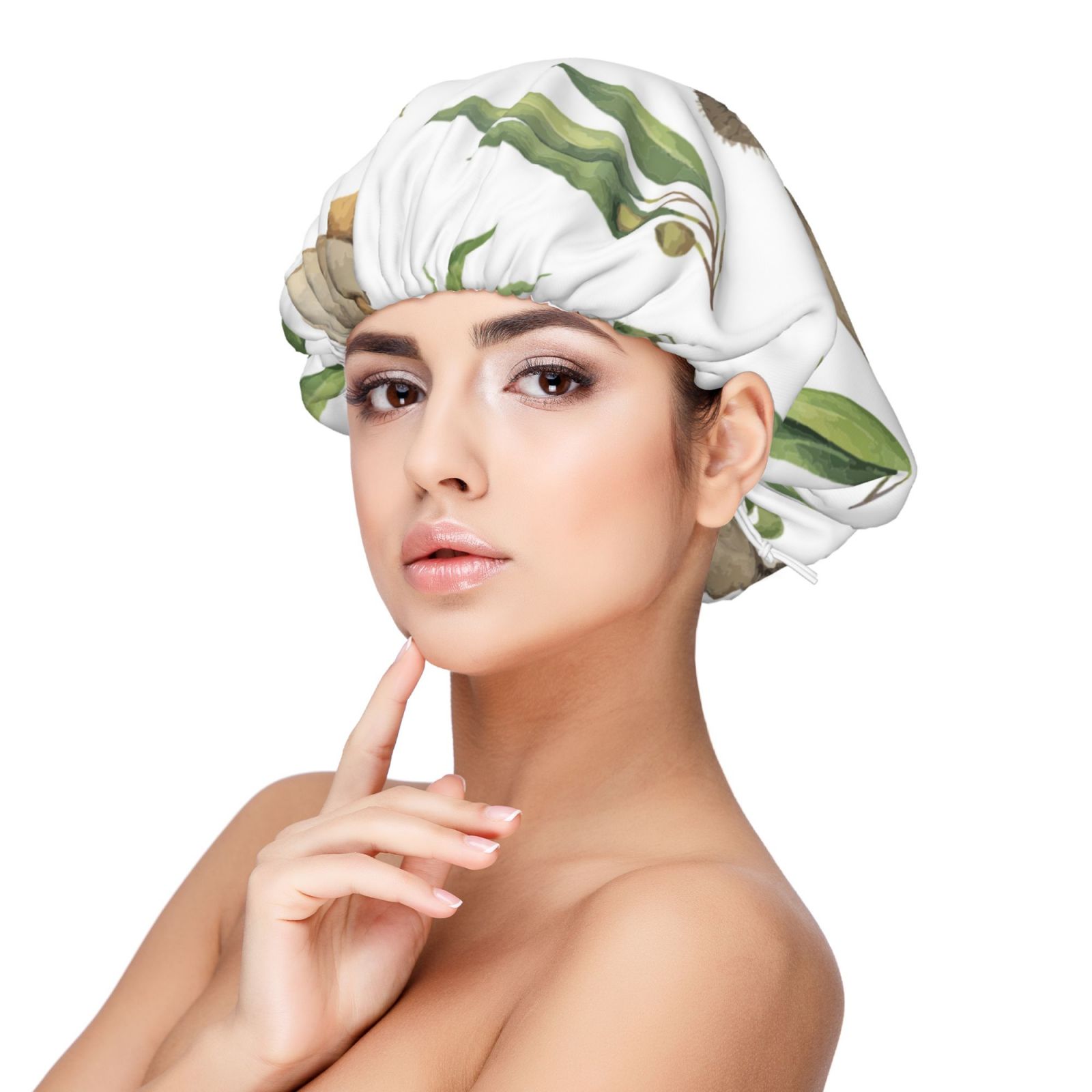 Animal Foundation Nature Leaves And Koala Adult's Satin Sleeping Cap