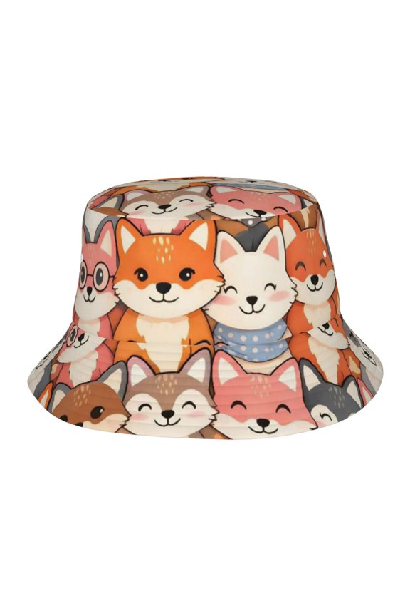 Animal Fox Fisherman's Hat Lightweight and Breathable Sun Hat Suitable for Both Men and Women