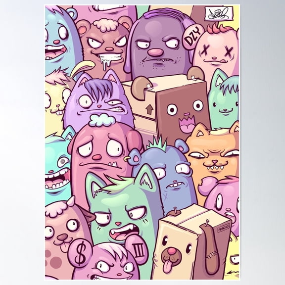 Animal Freaks Poster Wall Art, Modern Wall Decor For Living Room Bedroom, 16x24 UNFRAMED