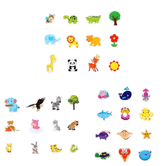 Animal Fridge Magnets Verdsylv 36 pcs Animal Fridge Magnets Set | Educational Refrigerator Magnets for Kids Toddlers | Full Back Magnetic Stickers for Whiteboard | Learning Toys, Educational Magnets