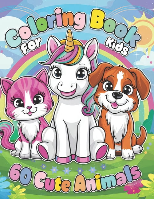 Animal Friends Coloring Fun: 60 different Animals of Cute Critters for ...