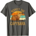 thumbnail image 1 of Animal Funny Respect Capybara Lover Unisex T-Shirt for Men Women Kids Toddler,Dark Chocolate Color,Size YS, 1 of 5