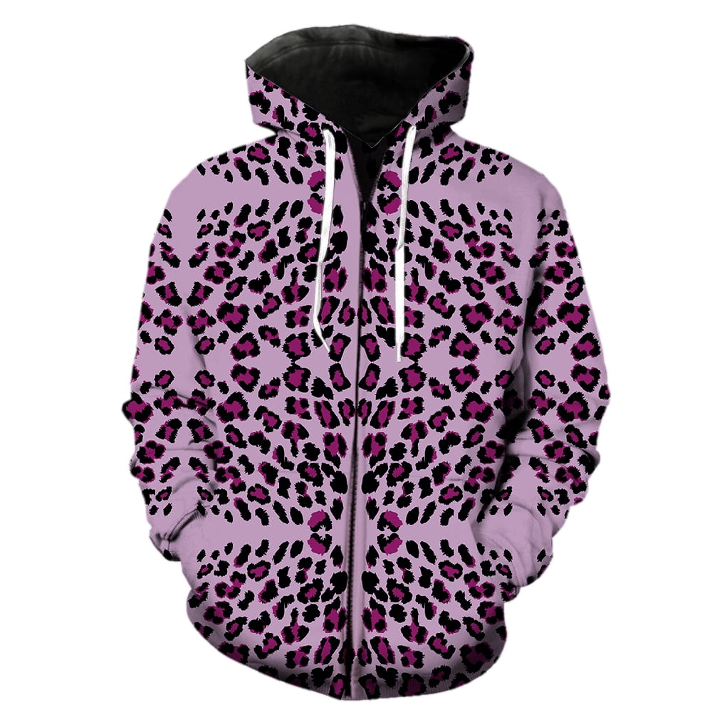 Animal Fur Texture Men's Zipper Hoodie Cool Teens Hip Hop With Hood ...