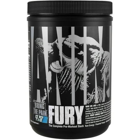 Animal Fury® Essentials, Pre Workout, Blue Ice Pop, 1.06 lbs (483 g)