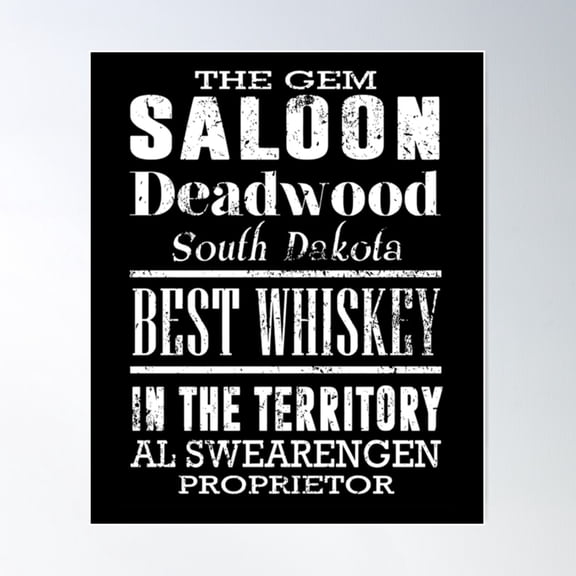 Animal The Gem Theatre Saloon Bar Al Swearengen Ian Mcshane Deadwood Sd South Dakota Dakotas Territory Join Poster Wall Art, Modern Wall Decor For Living Room Bedroom, 16x24 UNFRAMED