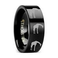 thumbnail image 1 of Animal Giraffe Print Ring Engraved Flat Black Tungsten Ring - 4mm - 12mm, 1 of 1