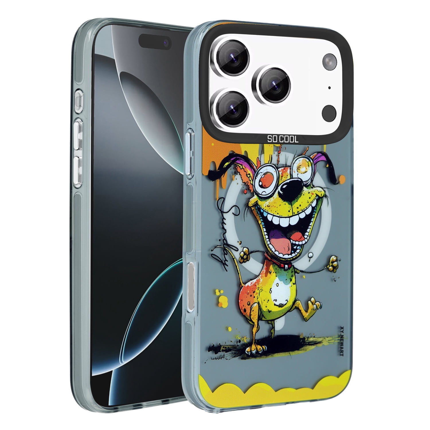 Animal Graffiti Wireless Charging Case for iPhone 17 Pro Max - Blue