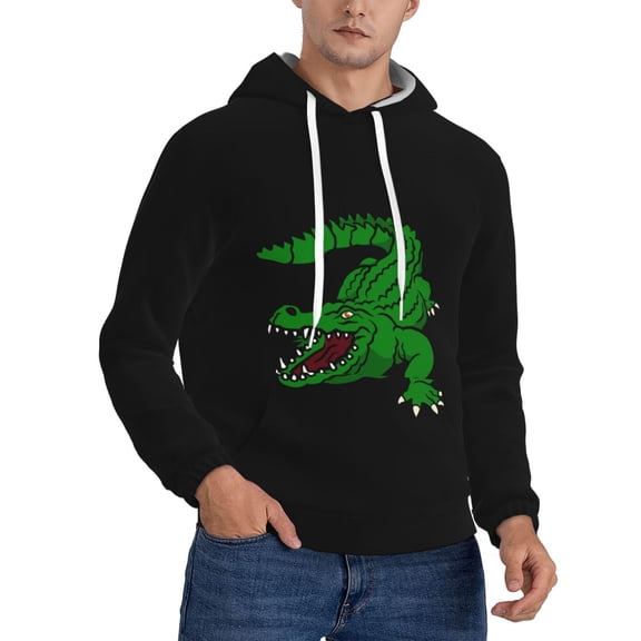 Animal Green Alligator Hoodie Men Unisex 3d Fleece Hooded Sweatshirt X-Small