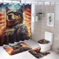 thumbnail image 1 of Animal Guardian America 4 Piece Shower Curtain Sets, with Non-Slip Rugs, Toilet Lid Cover And Bath Mat, for Bathroom Decor Set, 1 of 8