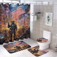thumbnail image 1 of Animal Guardian America 4 Piece Shower Curtain Sets, with Non-Slip Rugs, Toilet Lid Cover And Bath Mat, for Bathroom Decor Set, 1 of 8