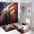 thumbnail image 1 of Animal Guardian America Bathroom Sets with Shower Curtain And Rugs, Incl with 12 Hooks，Toilet Lid Oval Rug, 1 of 8