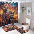 thumbnail image 1 of Animal Guardian America Bathroom Sets with Shower Curtain And Rugs, Incl with 12 Hooks，Toilet Lid Oval Rug, 1 of 8