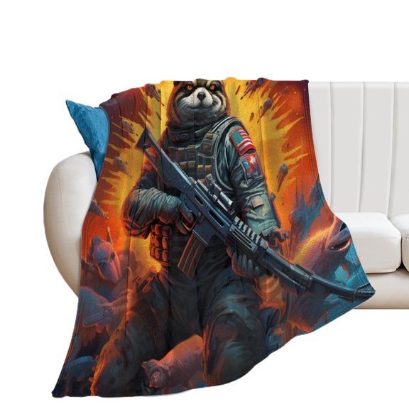 Animal Guardian America Flannel Throw Blanket for Gifts for Women Men Girls Boys All Seasons