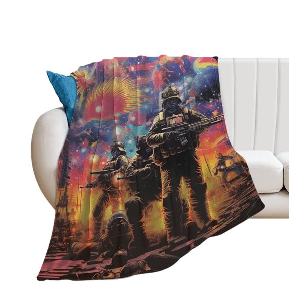 Animal Guardian America Flannel Throw Blanket for Gifts for Women Men Girls Boys All Seasons