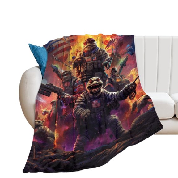 Animal Guardian America for Women Men Kids Flannel Throw Blankets Soft Fuzzy Lightweight for Home Decor Couch Bed Sofa