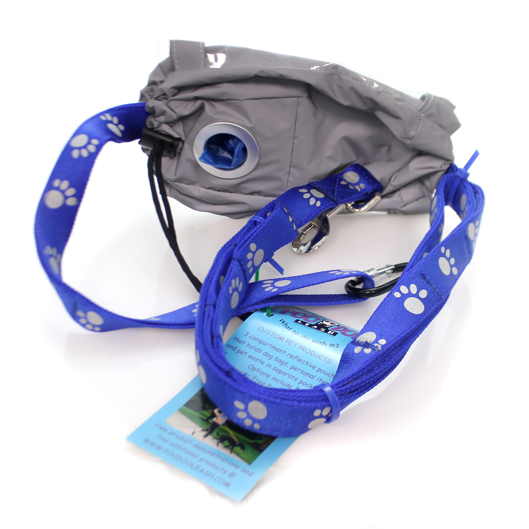 Animal Hands-Free Leash Fabric Dog Walking Pet Handsfree Blue