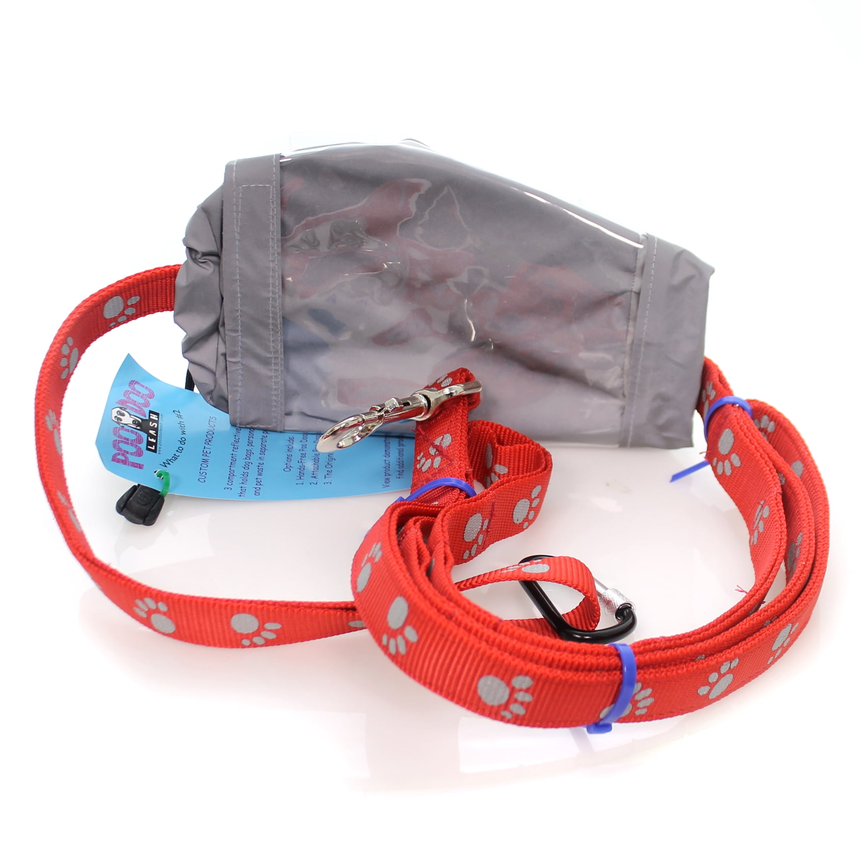 Animal Hands-Free Leash Fabric Dog Walking Pet Handsfree Red