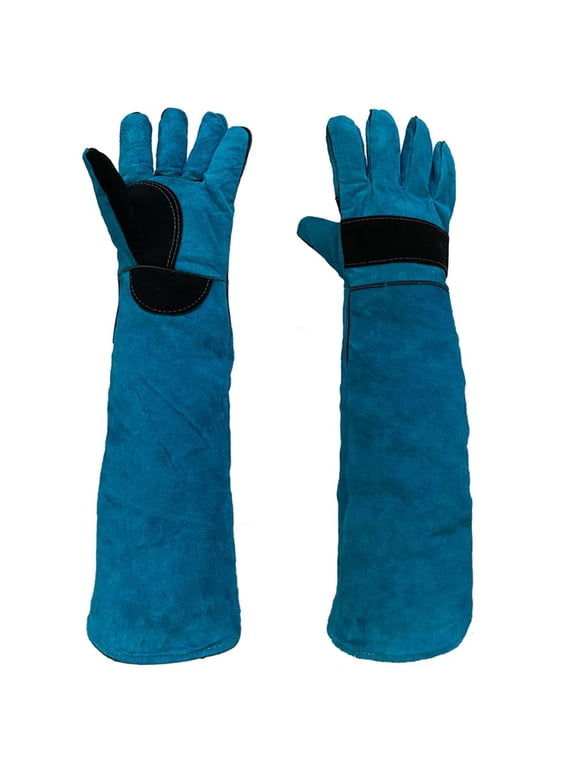Animal Handing Gloves Bite Proof 23.7 Inch Kevlar Reinforced Multipurpose Pet Leather Glove Padding Dog,Cat Scratch,Bird Handling Falcon Gloves Grabbing,Reptile Squirrel Snake Bite
