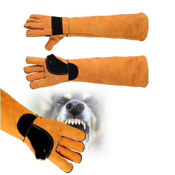 Animal Handling Glove Anti Scratch Protective Gloves for Training Dogs Cat Bird Snake Parrot Animals Reptiles, Bite Resistant Gloves (Orange)