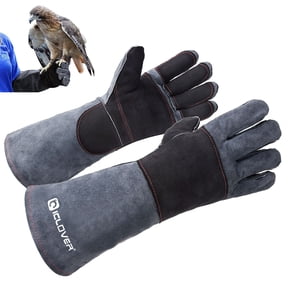 Animal Handling Gloves, Double Leather Bite Proof Gloves 16 Inch Anti Scratch Protective Gloves for Training Dog Cat Bird Snake