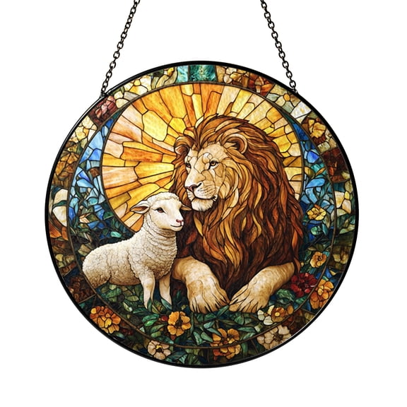 Animal Harmony Illustration Stained Glass Suncatcher – Window Decor