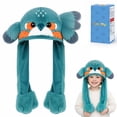 Animal Hat with Moving Ears Jumping Pop Up Beating Plush Cap Holiday ...