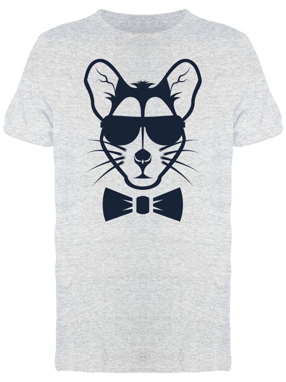 Animal Head Hipster Mouse Face T-Shirt Men -Image by Shutterstock, Male Large