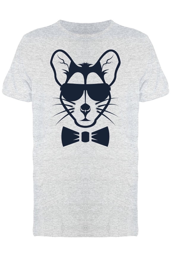 Animal Head Hipster Mouse Face T-Shirt Men -Image by Shutterstock, Male Large