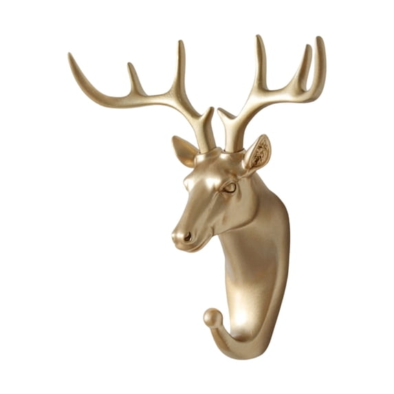 Animal Head Shape Coat Hooks, for Home Living Room Bedroom Crafts Decorative, Gifts Hanging Clothes Towels Jewelry Keys Coat Racks (Gold)