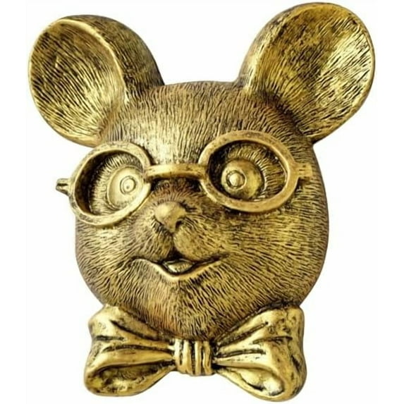 Animal Head Wall Art Sculptures Gold Rat Vintage 3D Wall Decor Art for Whimsigoth Home Wall Decor Lightweight Material Accent Wall Hanging Room Decor for Men Maximalist Decor (Rat)