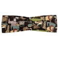 thumbnail image 1 of Animal Headband, Cartoon Style Fauna of Savannah Giraffe Elephant Antelope Zebra Crocodile and Lion, Elastic and Soft Women's Bandana for Sports and Everyday Use, Grey Red Coconut, by Ambesonne, 1 of 3