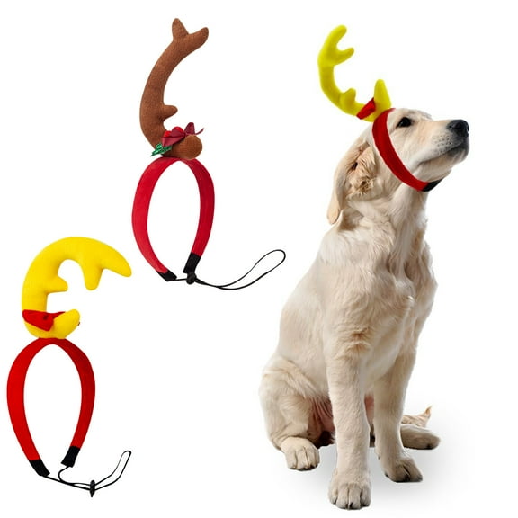 Animal Headband Christmas Headband Winter Plush Cute Dog Headband with Decorative Bone, Fun & Warm Accessory for Fall & Winter Walks, Holiday Festivities One SizeB