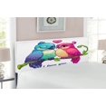 thumbnail image 1 of Animal Headboard, Parrot Couple on the Branch with Heart Deep Intimate Mutual Feelings Art, Upholstered Decorative Metal Bed Headboard with Memory Foam, Full Size, Pink Teal White, by Ambesonne, 1 of 3