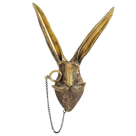 Animal Heads Wall Decor, Faux Deer Head Mount, Animal Sculptures Wall Decor, Resin Animal Head Wall Hanging Decoration for Living Room Bedroom Kitchen Gift,rabbit