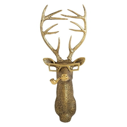 Animal Heads Wall Decor, Faux Deer Head Mount, Animal Sculptures Wall Decor, Resin Animal Head Wall Hanging Decoration for Living Room Bedroom Kitchen Gift,Deer